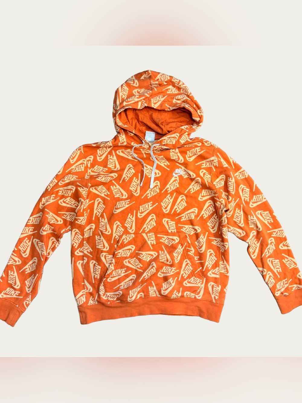 Nike NSW Club AOP All Over Logo Print Hoodie Men Medium Swoosh Sportswear